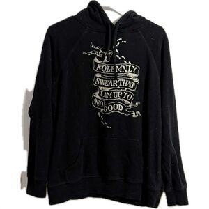 Warner Bros Black Gothic Text Hoodie‎